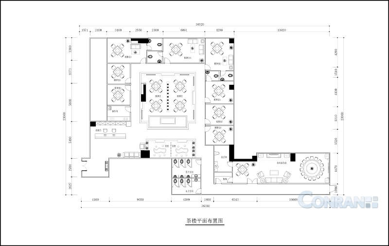 点彩茶楼平面布置图